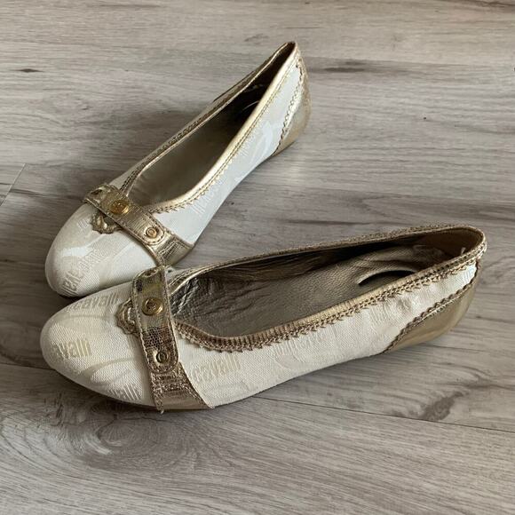 Just Cavalli Logo Flats Size 7.5 - Picture 1 of 5